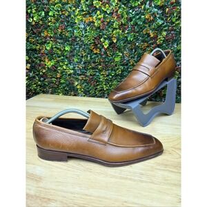 Hadleigh Square Toe Loafer Leather Slip On Dress Shoes‎ Blue Bottom Brown 43 10